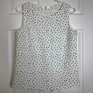 Renee C. Tank  Top Polka Dots White & Black Size Small